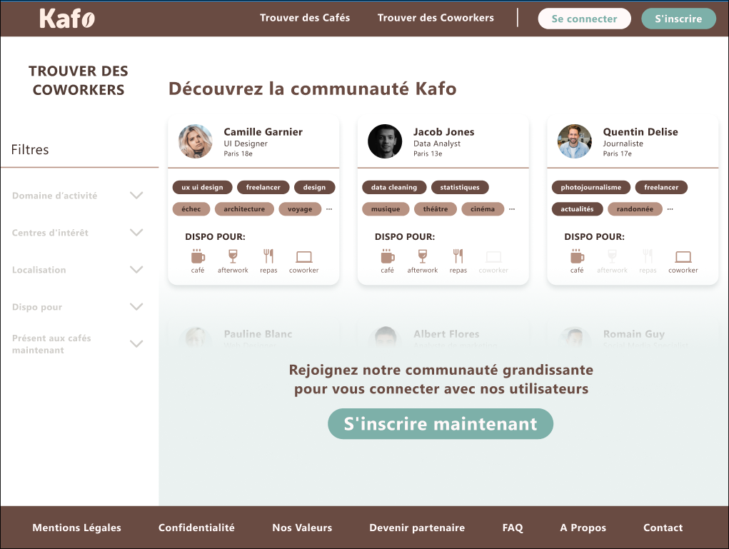 Kafo - Page Communauté